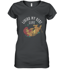 Disney Lion King Simba Living My Best Life Women's V-Neck T-Shirt Women's V-Neck T-Shirt - jonhlittlestore88