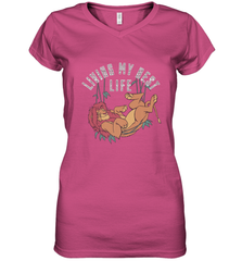 Disney Lion King Simba Living My Best Life Women's V-Neck T-Shirt Women's V-Neck T-Shirt - jonhlittlestore88