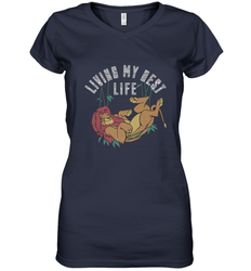Disney Lion King Simba Living My Best Life Women's V-Neck T-Shirt