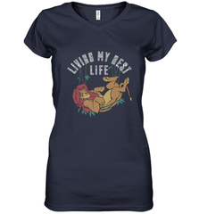 Disney Lion King Simba Living My Best Life Women's V-Neck T-Shirt Women's V-Neck T-Shirt - jonhlittlestore88