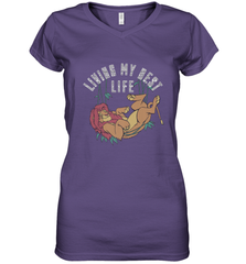 Disney Lion King Simba Living My Best Life Women's V-Neck T-Shirt Women's V-Neck T-Shirt - jonhlittlestore88