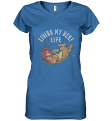 Disney Lion King Simba Living My Best Life Women's V-Neck T-Shirt Women's V-Neck T-Shirt - jonhlittlestore88