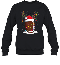NFL Christmas Football Reindeer Funny Santa Hat Xmas Kids Gift Crewneck Sweatshirt