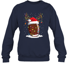 NFL Christmas Football Reindeer Funny Santa Hat Xmas Kids Gift Crewneck Sweatshirt