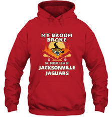 Broom Broke So I Became A Fan of Jacksonville Jaguars NFL Halloween Costume Hooded Sweatshirt Hooded Sweatshirt - jonhlittlestore88