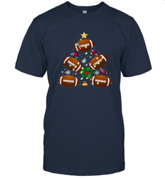 NFL Christmas Pajama Football Christmas Ornaments Tree Xmas Gift Men's T-Shirt
