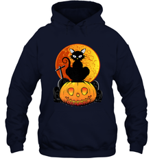 Happy Halloween Spooky Pumpkins Black Cat For Women Hooded Sweatshirt Hooded Sweatshirt - jonhlittlestore88