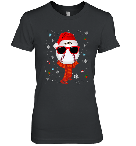 San Francisco Giants Logo Logo Christmas Baseball Player Glasses Santa Hat Pajama Gift Women's Premium T-Shirt Women's Premium T-Shirt / Black / XS Women's Premium T-Shirt - jonhlittlestore88