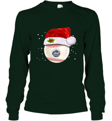 New York Mets Logo Baseball Ball Christmas Santa Hat Xmas Sport Funny Snow Long Sleeve T-Shirt Long Sleeve T-Shirt - jonhlittlestore88