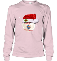 New York Mets Logo Baseball Ball Christmas Santa Hat Xmas Sport Funny Snow Long Sleeve T-Shirt Long Sleeve T-Shirt - jonhlittlestore88