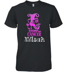 Stomp On Cancer Witch High Heel Breast Cancer Halloween Men's Premium T-Shirt