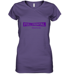 Full Frontal with Samantha Bee Purple Logo Women's V-Neck T-Shirt Women's V-Neck T-Shirt - jonhlittlestore88