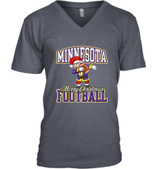 NFL Minnesota Christmas Funny Dabbing Santa playing football Men's V-Neck Men's V-Neck - jonhlittlestore88