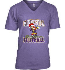 NFL Minnesota Christmas Funny Dabbing Santa playing football Men's V-Neck Men's V-Neck - jonhlittlestore88