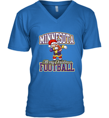 NFL Minnesota Christmas Funny Dabbing Santa playing football Men's V-Neck Men's V-Neck - jonhlittlestore88