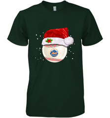 New York Mets Logo Baseball Ball Christmas Santa Hat Xmas Sport Funny Snow Men's Premium T-Shirt Men's Premium T-Shirt - jonhlittlestore88