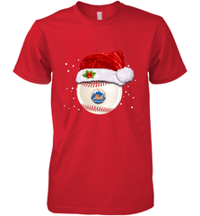 New York Mets Logo Baseball Ball Christmas Santa Hat Xmas Sport Funny Snow Men's Premium T-Shirt Men's Premium T-Shirt - jonhlittlestore88