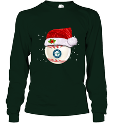 Seattle Mariners Logo Baseball Ball Christmas Santa Hat Xmas Sport Funny Snow Long Sleeve T-Shirt Long Sleeve T-Shirt - jonhlittlestore88