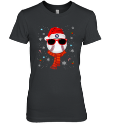 Minnesota Twins Logo Christmas Baseball Player Glasses Santa Hat Pajama Gift Women's Premium T-Shirt