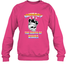 Kings Are Born In January Birthday For Men Crewneck Sweatshirt Crewneck Sweatshirt - jonhlittlestore88