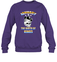 Kings Are Born In January Birthday For Men Crewneck Sweatshirt Crewneck Sweatshirt - jonhlittlestore88