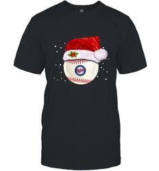 Minnesota Twins Logo Baseball Ball Christmas Santa Hat Xmas Sport Funny Snow Men's T-Shirt