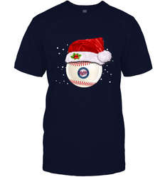 Minnesota Twins Logo Baseball Ball Christmas Santa Hat Xmas Sport Funny Snow Men's T-Shirt