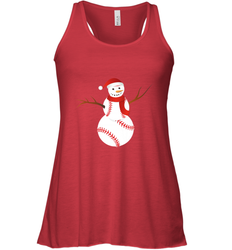 Snowman Baseball Christmas Women's Racerback Tank