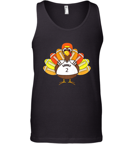Cool Thanksgiving Football Shirt _ Gobble Player Turkey Gift Men's Tank Top Men's Tank Top / Black / XS Men's Tank Top - jonhlittlestore88