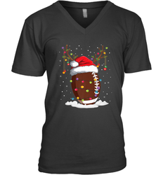 NFL Christmas Football Reindeer Funny Santa Hat Xmas Kids Gift Men's V-Neck