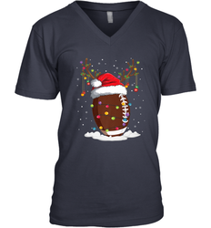 NFL Christmas Football Reindeer Funny Santa Hat Xmas Kids Gift Men's V-Neck