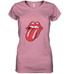 Mens The Rolling Stones Script Tongue Logo Women's V-Neck T-Shirt Women's V-Neck T-Shirt - jonhlittlestore88