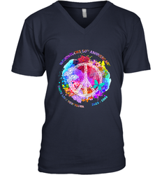 Woodstocks 50th Anniversary Peace Love tee Men's V-Neck