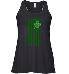 Lucky St. Patrick's Day Irish American Flag T Shirt Women's Racerback Tank