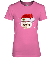 San Francisco Giants Logo Baseball Ball Christmas Santa Hat Xmas Sport Funny Snow Women's Premium T-Shirt Women's Premium T-Shirt - jonhlittlestore88