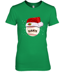 San Francisco Giants Logo Baseball Ball Christmas Santa Hat Xmas Sport Funny Snow Women's Premium T-Shirt