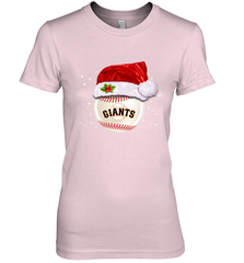 San Francisco Giants Logo Baseball Ball Christmas Santa Hat Xmas Sport Funny Snow Women's Premium T-Shirt Women's Premium T-Shirt - jonhlittlestore88