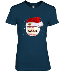 San Francisco Giants Logo Baseball Ball Christmas Santa Hat Xmas Sport Funny Snow Women's Premium T-Shirt Women's Premium T-Shirt - jonhlittlestore88