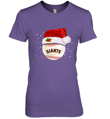 San Francisco Giants Logo Baseball Ball Christmas Santa Hat Xmas Sport Funny Snow Women's Premium T-Shirt Women's Premium T-Shirt - jonhlittlestore88