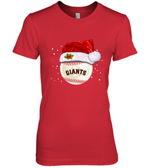 San Francisco Giants Logo Baseball Ball Christmas Santa Hat Xmas Sport Funny Snow Women's Premium T-Shirt Women's Premium T-Shirt - jonhlittlestore88