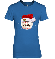San Francisco Giants Logo Baseball Ball Christmas Santa Hat Xmas Sport Funny Snow Women's Premium T-Shirt Women's Premium T-Shirt - jonhlittlestore88