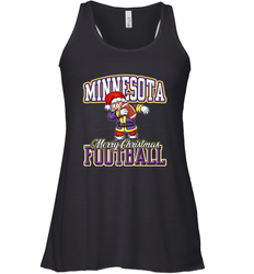 NFL Minnesota Christmas Funny Dabbing Santa playing football Women's Racerback Tank
