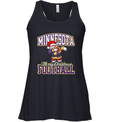 NFL Minnesota Christmas Funny Dabbing Santa playing football Women's Racerback Tank Women's Racerback Tank - jonhlittlestore88