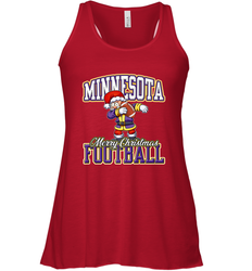 NFL Minnesota Christmas Funny Dabbing Santa playing football Women's Racerback Tank