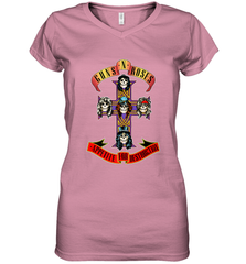 Guns N' Roses Classic Cross Logo Women's V-Neck T-Shirt Women's V-Neck T-Shirt - jonhlittlestore88