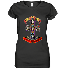 Guns N' Roses Classic Cross Logo Women's V-Neck T-Shirt Women's V-Neck T-Shirt - jonhlittlestore88
