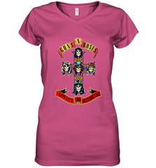 Guns N' Roses Classic Cross Logo Women's V-Neck T-Shirt Women's V-Neck T-Shirt - jonhlittlestore88