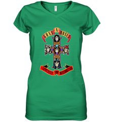 Guns N' Roses Classic Cross Logo Women's V-Neck T-Shirt Women's V-Neck T-Shirt - jonhlittlestore88