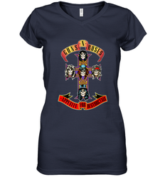 Guns N' Roses Classic Cross Logo Women's V-Neck T-Shirt