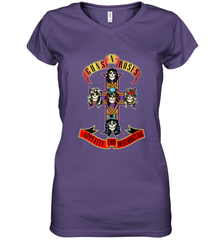 Guns N' Roses Classic Cross Logo Women's V-Neck T-Shirt Women's V-Neck T-Shirt - jonhlittlestore88